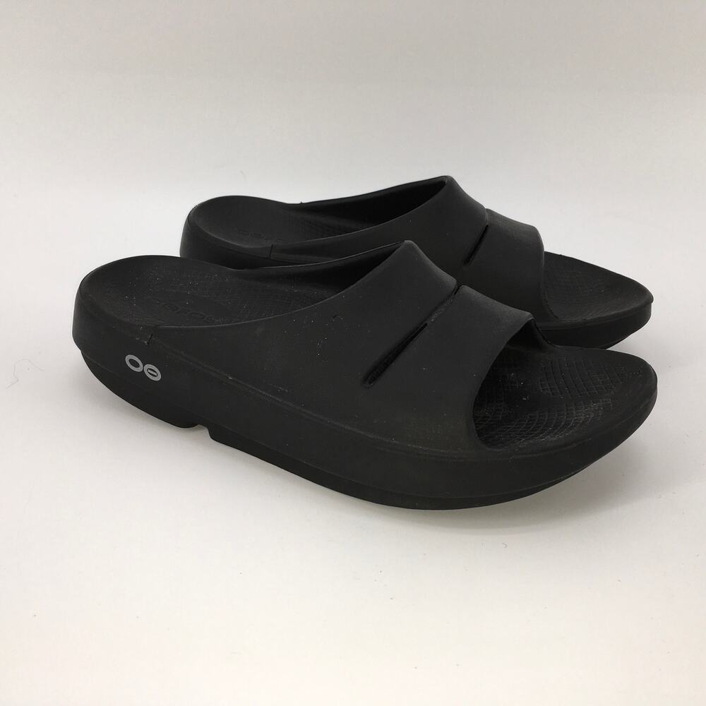 OOFOS OOahh Black Sport Recovery Slide Sandals Women's Size 6 Comfort Slide